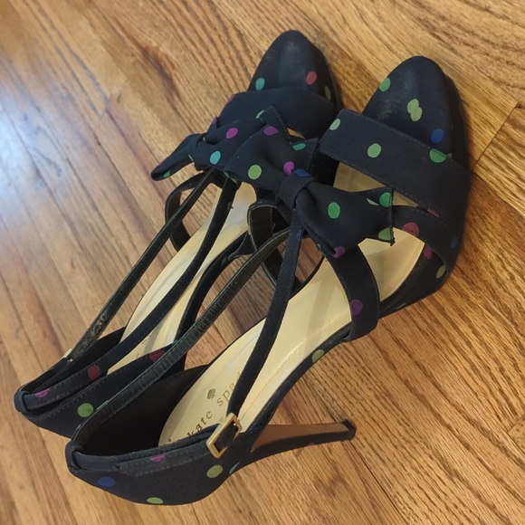 KATE SPADE GEMMA MIDNIGHT POLKA DOT SHOES - Picture 5 of 6